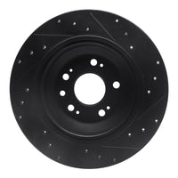 R1 Concepts R1 09-14 Acura TL Rear Left Drilled & Slotted Black Brake Rotor