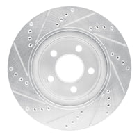 R1 Concepts R1 2001-2011 Ford Explorer Sport Front Right Drilled & Slotted Silver Brake Rotor