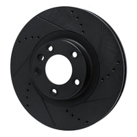 R1 Concepts R1 2011-2018 Porsche Cayenne Left Front Drilled & Slotted Black Brake Rotor