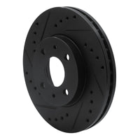 R1 Concepts R1 91-94 Nissan Sentra Front Left Drilled & Slotted Black Brake Rotor
