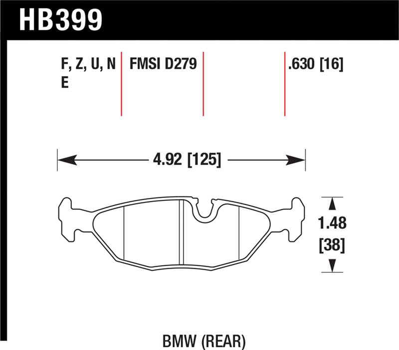 Hawk Performance Hawk 84-4/91 BMW 325 (E30) HPS Street Rear Brake Pads