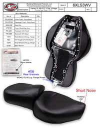 Mustang Motorcycle Mustang 96-03 Harley Sportster 3.3 Gal Vintage Touring-XIS 1PC Seat - Blackl