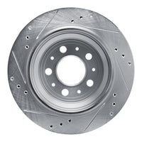 R1 Concepts R1 00-00 Volvo V70 Rear Right Drilled & Slotted Silver Brake Rotor