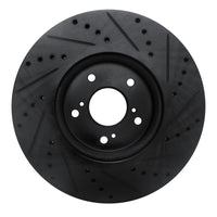 R1 Concepts R1 2013-2025 Acura Integra Front Left Drilled & Slotted Black Brake Rotor