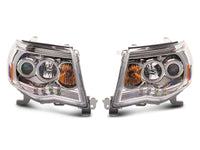 Raxiom 05-09 Toyota Tacoma Super White LED Halo Projector Headlights- Chrome Housing- Clear Lens