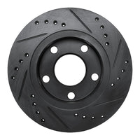 R1 Concepts R1 00-02 Audi S4 Rear Left Drilled & Slotted Black Brake Rotor