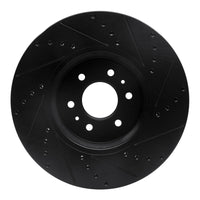 R1 Concepts R1 09-10 Kia BORREGO Front Left Drilled & Slotted Black Brake Rotor