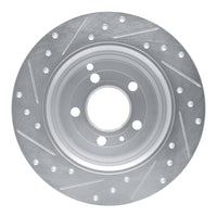 R1 Concepts R1 96-04 Volvo C70 Rear Right Drilled & Slotted Silver Brake Rotor