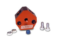 Russell Performance Billet Y-Block Adapter 3/8in SAE Quick Disconnect (2) -6AN Male Flare Black