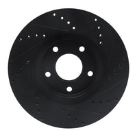 R1 Concepts R1 97-01 Infiniti Q45 Front Left Drilled & Slotted Black Brake Rotor