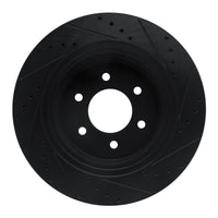 R1 Concepts R1 16-24 Nissan Titan XD Front Left Drilled & Slotted Black Brake Rotor