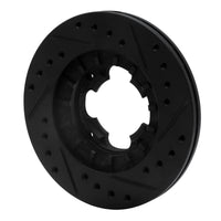 R1 Concepts R1 87-94 Subaru Justy Front Left Drilled & Slotted Black Brake Rotor