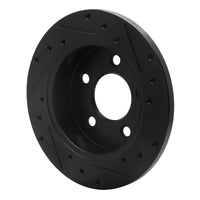 R1 Concepts R1 94-04 Ford Mustang Rear Left Drilled & Slotted Black Brake Rotor