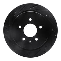 R1 Concepts R1 03-11 Cadillac CTS Rear Left Drilled & Slotted Black Brake Rotor
