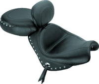 Mustang Motorcycle Mustang 02-08 Honda VTX1800 Retro, S ,T Wide Touring 2PC Seat w/Driver Backrest Studs - Black