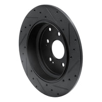 R1 Concepts R1 07-17 Acura ZDX Rear Left Drilled & Slotted Black Brake Rotor