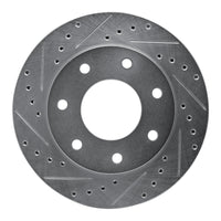 R1 Concepts R1 04-08 Ford F-150 RWD Front Left Drilled & Slotted Silver Brake Rotor