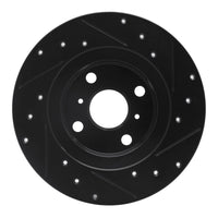 R1 Concepts R1 87-89 Toyota MR2 Rear Left Drilled & Slotted Black Brake Rotor