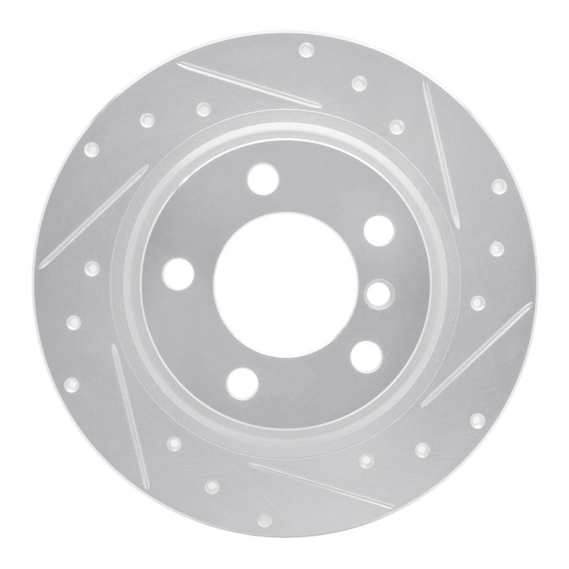 R1 Concepts R1 13-16 Mini Cooper Countryman Rear Right Drilled & Slotted Silver Brake Rotor