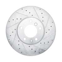 R1 Concepts R1 00-03 BMW 530I Front Right Drilled & Slotted Silver Brake Rotor