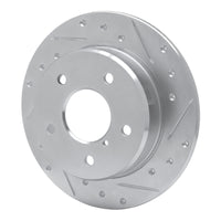 R1 Concepts R1 89-91 Mazda RX-7 Rear Right Drilled & Slotted Silver Brake Rotor