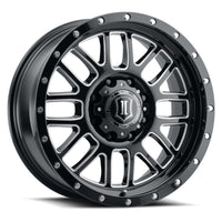 ICON Alpha 20x9 8x6.5in 19mm Offset 5.75in BS Gloss Black Milled Spokes Wheel