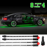 XKGLOW XK Glow Strip Single Color Underglow LED Accent Light Car/Truck Kit Green - 8x24In Tube + 4x8In