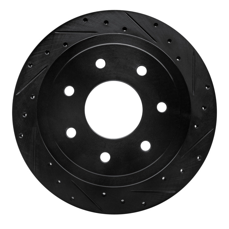 R1 Concepts R1 04-11 Ford F-150 4WD Rear Right Drilled & Slotted Black Brake Rotor