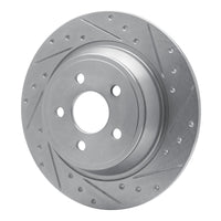 R1 Concepts R1 15-24 Ford Fusion Rear Right Drilled & Slotted Silver Brake Rotor