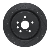 R1 Concepts R1 2020-2025 Lexus RX350 Rear Left Drilled & Slotted Black Brake Rotor