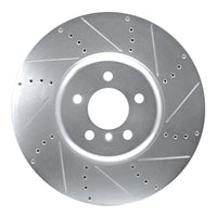 R1 Concepts R1 09-17 BMW 750I Right Front Drilled & Slotted Silver Brake Rotor