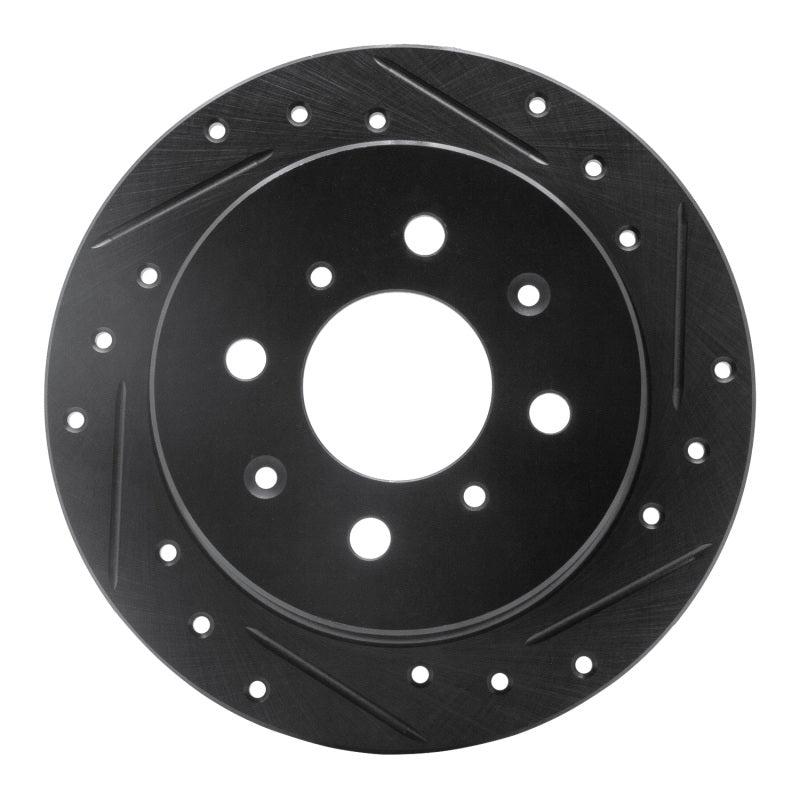 R1 Concepts R1 88-01 Acura Integra Rear Right Drilled & Slotted Black Brake Rotor