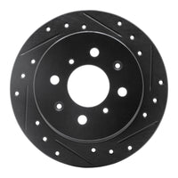 R1 Concepts R1 88-01 Acura Integra Rear Right Drilled & Slotted Black Brake Rotor
