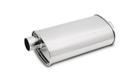Vibrant StreetPower Oval Muffler - 2in Inlet/Dual Outlet (Center In - Offset Out)