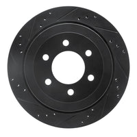R1 Concepts R1 07-17 Ford Expedition Rear Left Drilled & Slotted Black Brake Rotor
