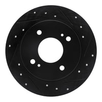 R1 Concepts R1 90-06 Infiniti G20 Rear Right Drilled & Slotted Black Brake Rotor