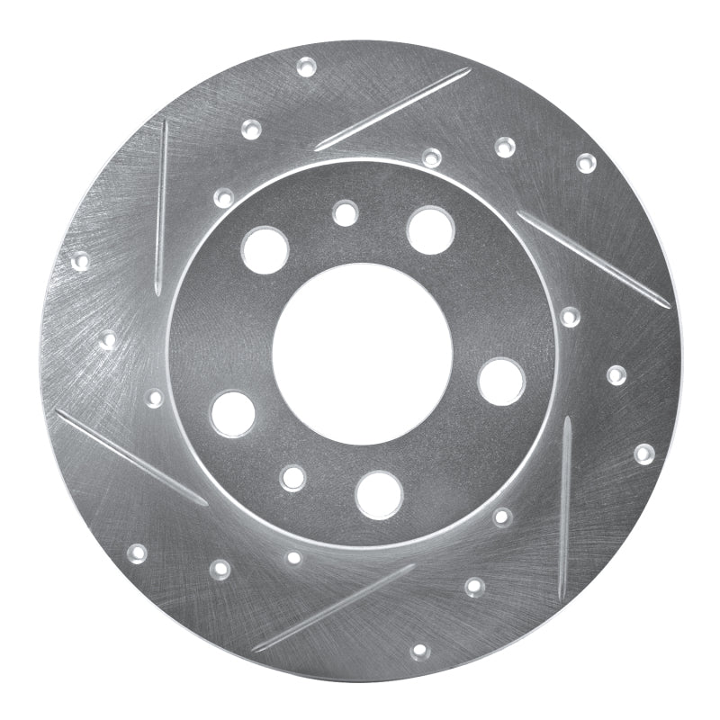 R1 Concepts R1 75-87 Volvo 242 Front Left Drilled & Slotted Silver Brake Rotor