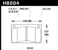Hawk Performance Hawk 90-93 Volvo 240 / 75-89 Volvo 245 HT-10 Race Front Brake Pads