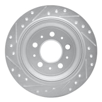 R1 Concepts R1 98-00 Volvo V70 Rear Right Drilled & Slotted Silver Brake Rotor