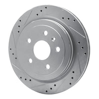 R1 Concepts R1 08-19 Cadillac CTS Rear Left Drilled & Slotted Silver Brake Rotor