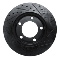R1 Concepts R1 94-96 Ford F-150 4WD Front Left Drilled & Slotted Black Brake Rotor