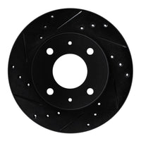 R1 Concepts R1 89-98 Hyundai Sonata Front Left Drilled & Slotted Black Brake Rotor