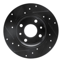 R1 Concepts R1 2009-2019 Fiat 500 (USA/Canada) Rear Right Drilled & Slotted Black Brake Rotor