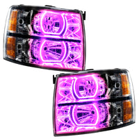 ORACLE Lighting Oracle 07-13 Chevrolet Silverado SMD HL - Black - Square Style - ColorSHIFT