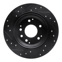 R1 Concepts R1 99-01 Acura RL Rear Right Drilled & Slotted Black Brake Rotor