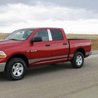 Putco 03-08 RAM Quad Cab 8ft Long Box - 8in Wide 12pcs Stainless Steel Rocker Panels