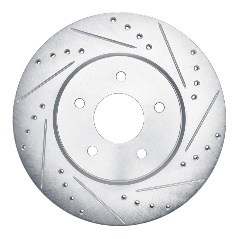 R1 Concepts R1 19-24 Infiniti QX50 Rear Right Drilled & Slotted Silver Brake Rotor