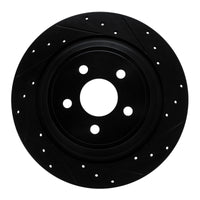 R1 Concepts R1 15-24 Ford Fusion Rear Right Drilled & Slotted Black Brake Rotor