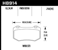 Hawk Performance Hawk 2018 Subaru WRX STI DTC-30 Rear Brake Pads