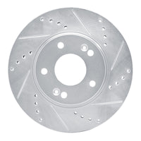R1 Concepts R1 10-13 Kia Forte5 Front Right Drilled & Slotted Silver Brake Rotor